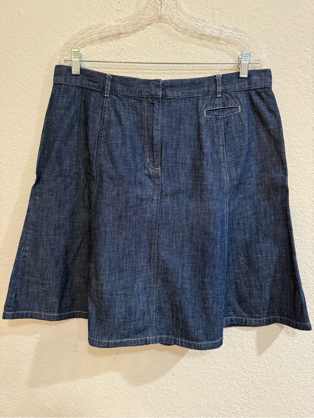L.L.Bean Dark Blue Light Wash Denim A-Line Skirt